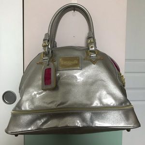 Betsey Johnson Silver Star Embossed Dome Tote Bag